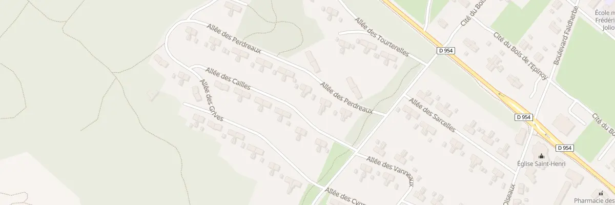 Plan du 5 All des Perdreaux à Libercourt