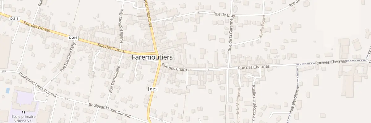 Plan de la Rue des Charmes à Faremoutiers
