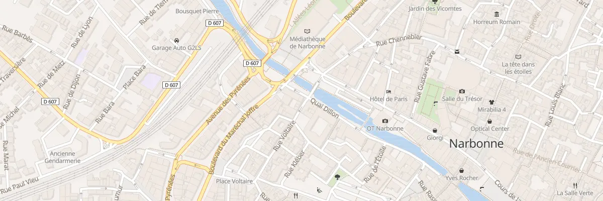 Plan du 2 Rue Voltaire à Narbonne
