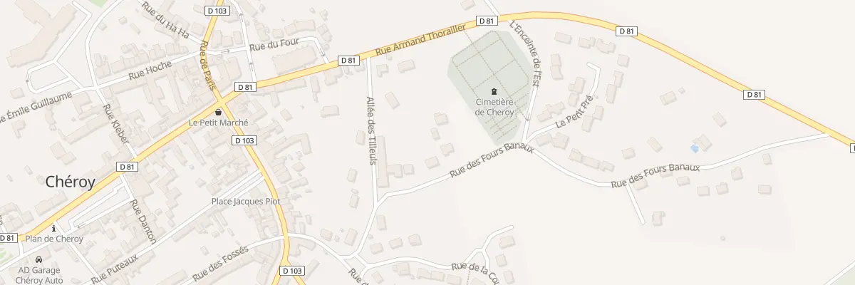 Plan du 19 Rue des Fours Banaux à Chéroy