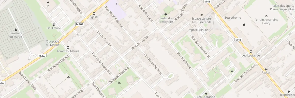 Plan de la Rue Henri Bailleux à Lille