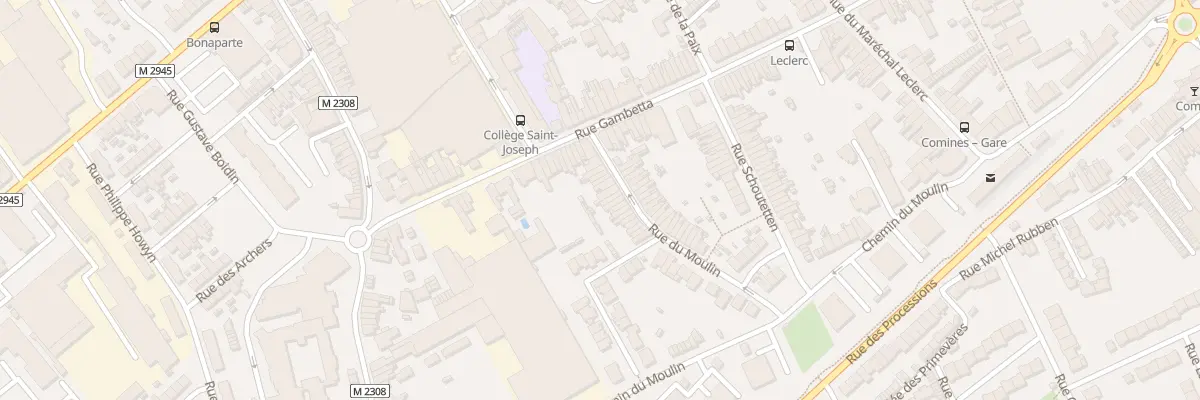 Plan du 12 Rue du Moulin à Comines