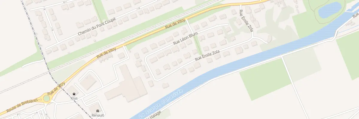 Plan du 18 Rue Emile Zola à Brebières