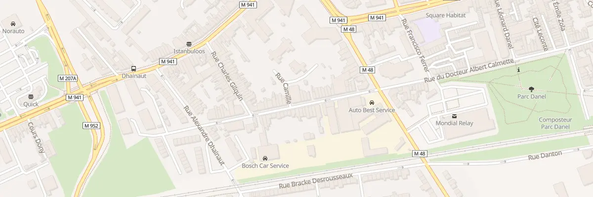 Plan de la Rue du Docteur Calmette à Loos