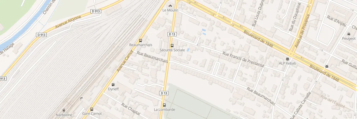 Plan du 15 Rue Beaumarchais à Narbonne