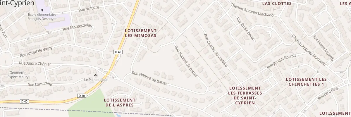 Plan du 17 Rue Honoré de Balzac à Saint-Cyprien