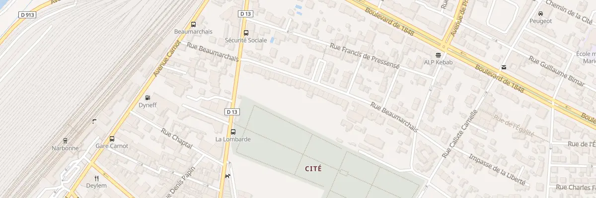Plan du 34 Rue Beaumarchais à Narbonne