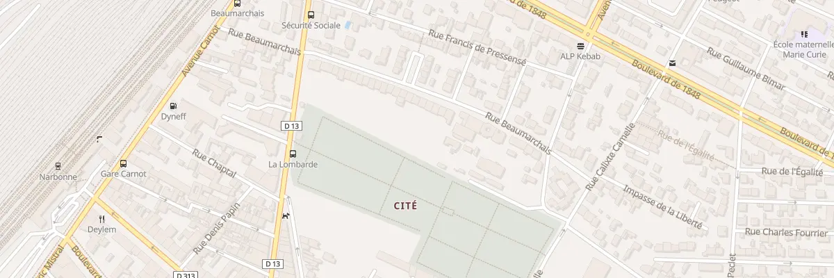 Plan du 46 Rue Beaumarchais à Narbonne