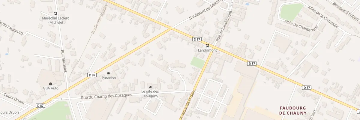 Plan de la Rue du Champ des Cosaques à Noyon