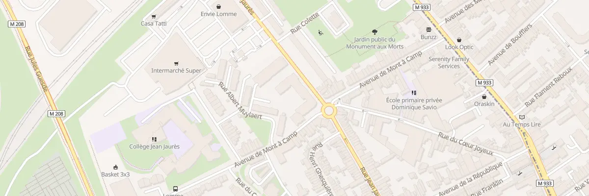 Plan du 209 Rue Jean Jaures Lomme à Lille