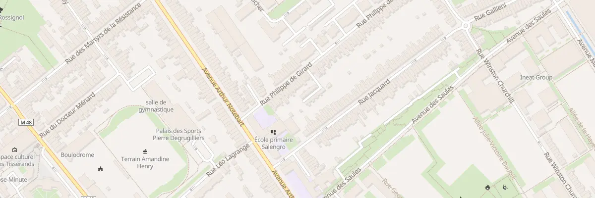 Plan du 101 Rue Philippe de Girard Lomme à Lille