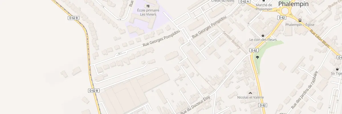 Plan de la Rue du Mal Foch à Phalempin