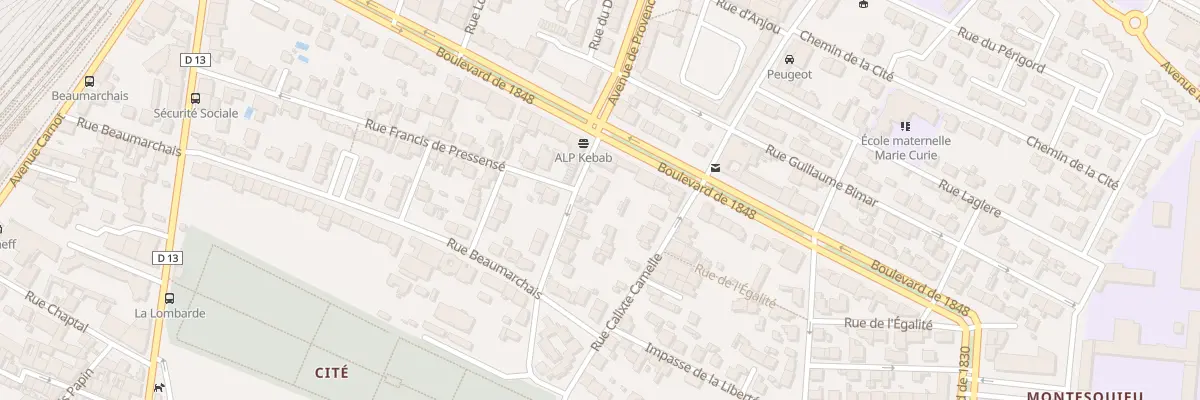 Plan du 14 Rue Malte Brun à Narbonne