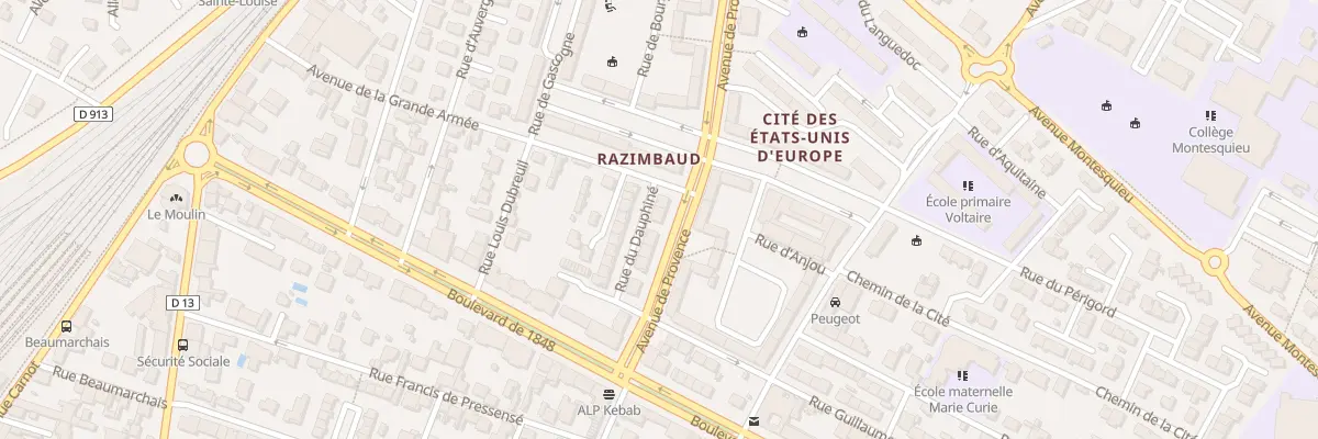 Plan du 9001 Rue du Dauphine à Narbonne