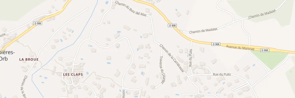 Plan du Gravassou à Colombières-sur-Orb