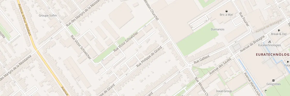 Plan du 20 Rue Philippe de Girard Lomme à Lille