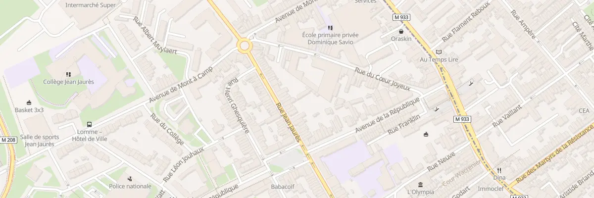 Plan du 160 Rue Jean Jaures Lomme à Lille
