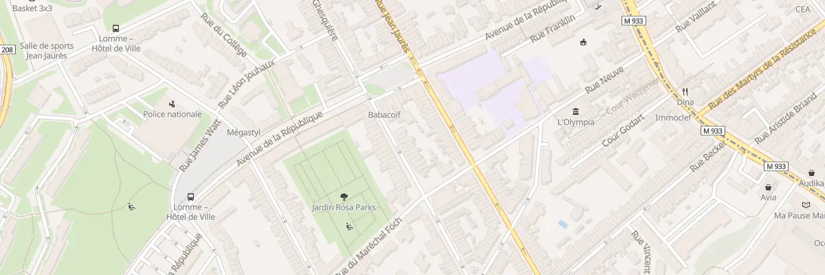 Plan du 100 Rue Henri Ghesquiere Lomme à Lille