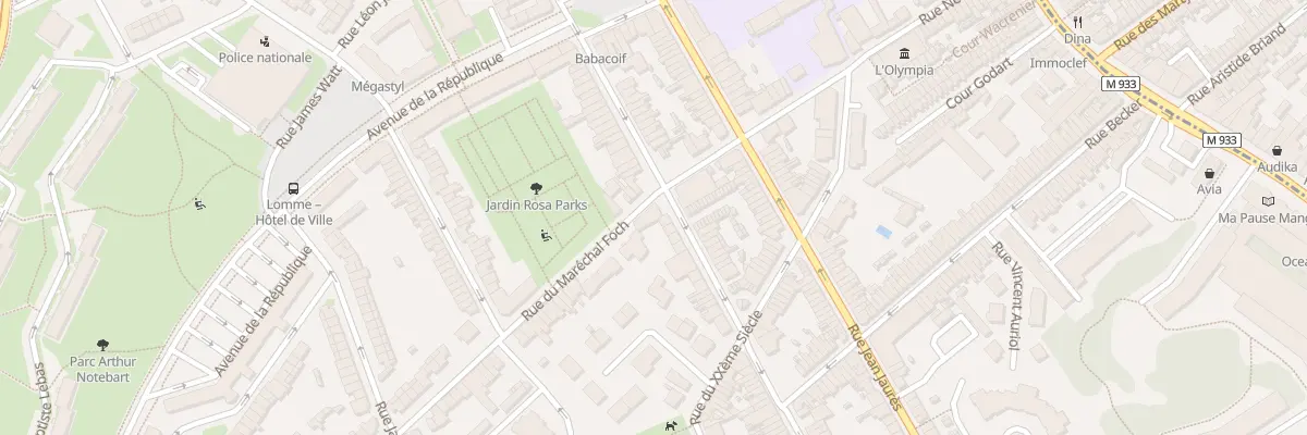 Plan du 1 Rue du Maréchal Foch à Lille