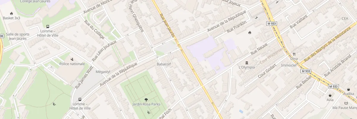 Plan du 153 Rue Jean Jaures Lomme à Lille