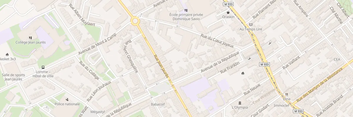Plan du 150 Rue Jean Jaures Lomme à Lille