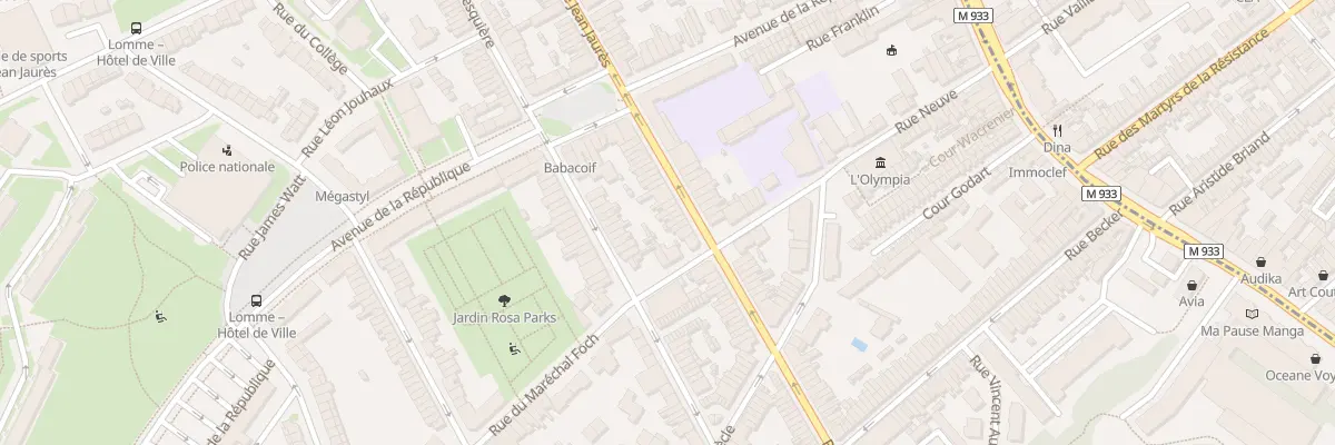 Plan du 127 Rue Jean Jaures Lomme à Lille