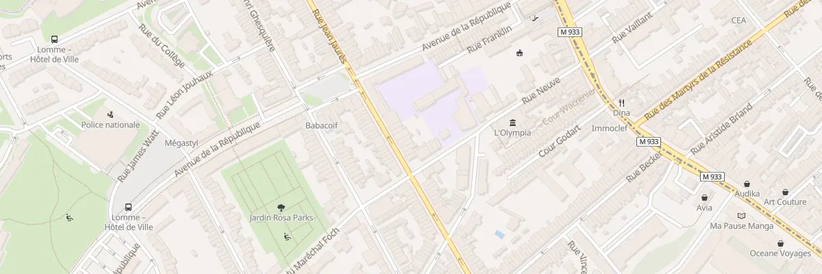 Plan du 124 Rue Jean Jaures Lomme à Lille