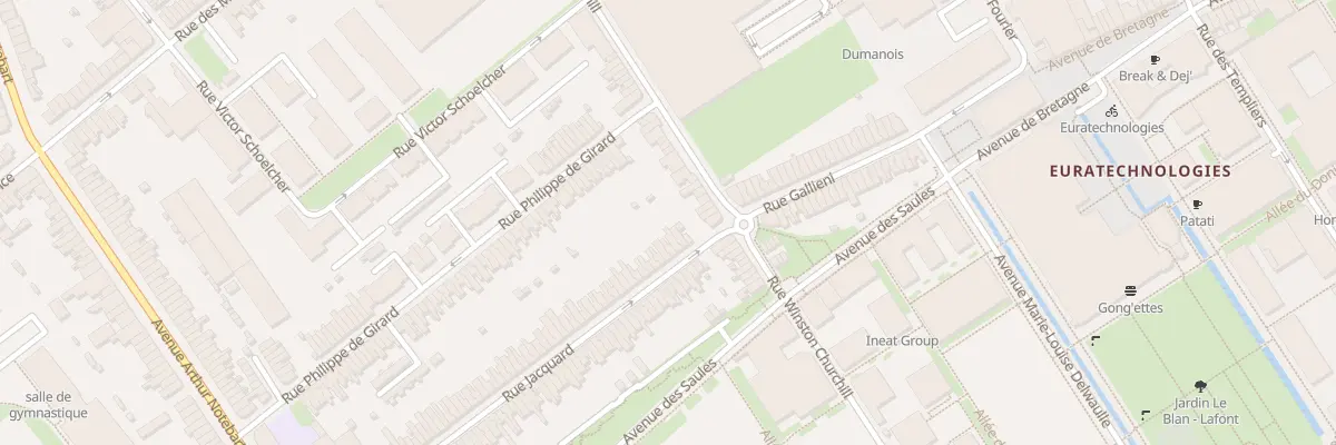 Plan du 2 Rue Jacquart Lomme à Lille