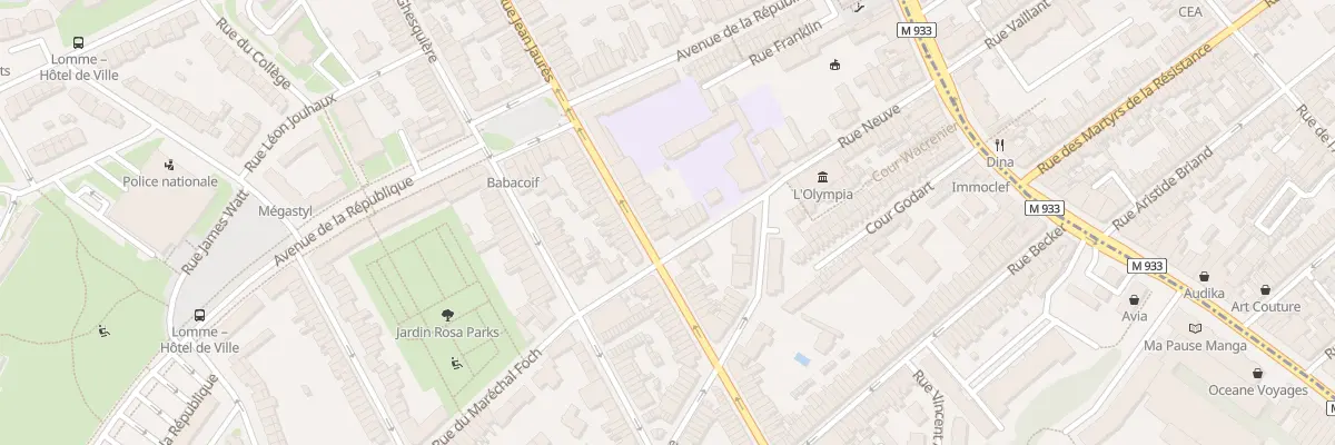 Plan du 118 Rue Jean Jaures Lomme à Lille