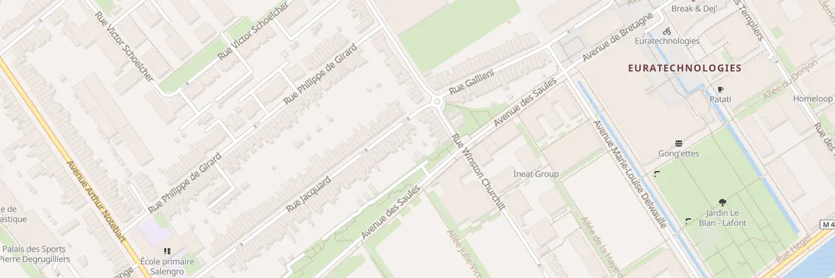 Plan du 1 Rue Jacquart Lomme à Lille