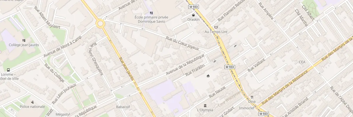 Plan du 18 Av de la Republique Lomme à Lille