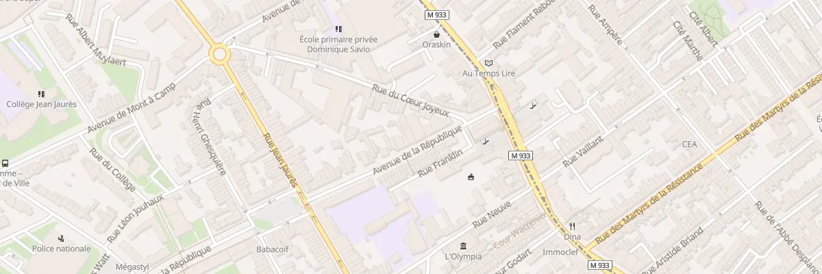 Plan du 14 Av de la Republique Lomme à Lille