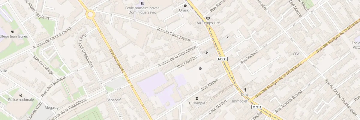 Plan du 13 Av de la Republique Lomme à Lille