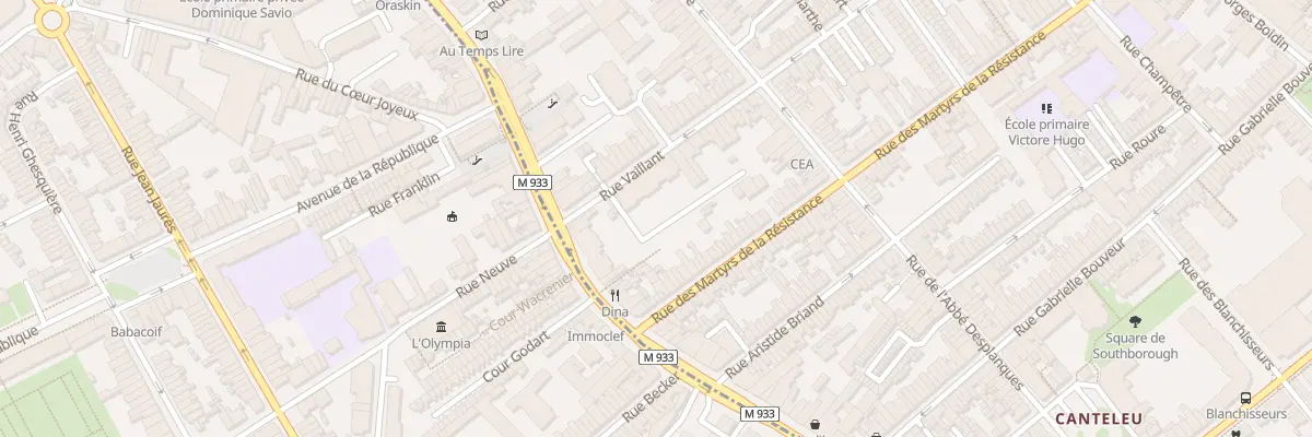 Plan du 2 Rue Vaillant à Lambersart