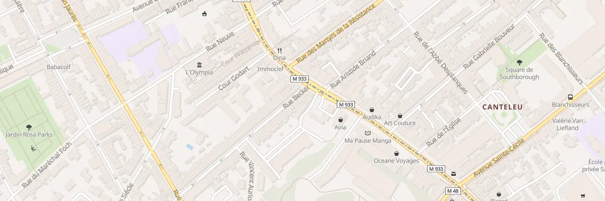 Plan du 1 Rue Becker à Lille