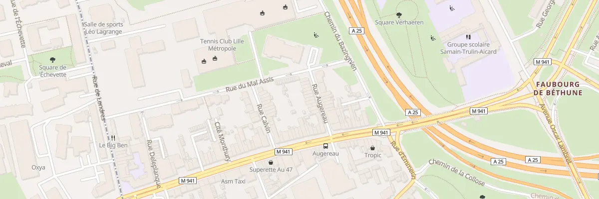 Plan du 15 Rue Augereau à Lille