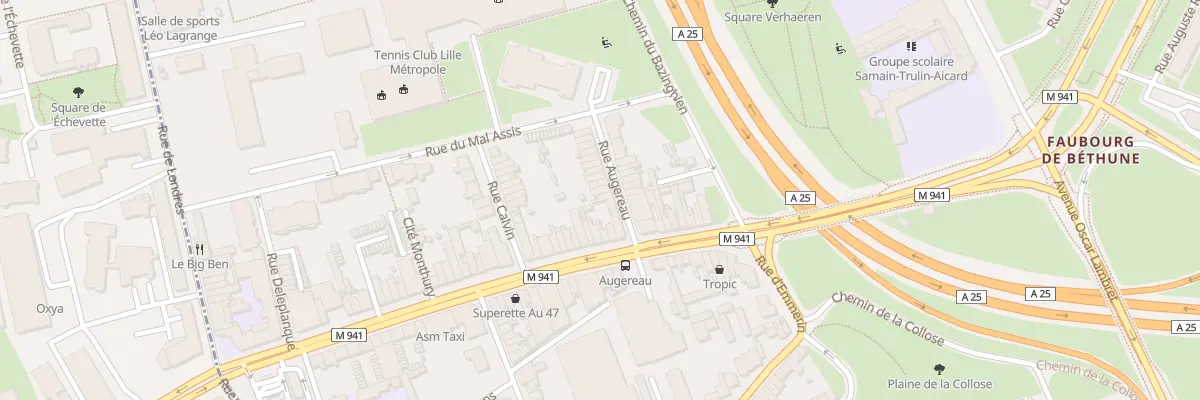 Plan du 5 Rue Augereau à Lille