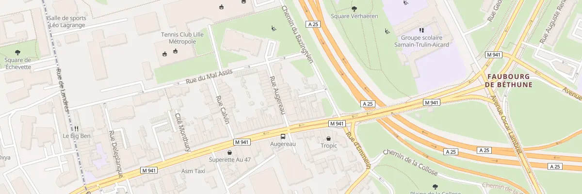 Plan du 8 Rue Augereau à Lille