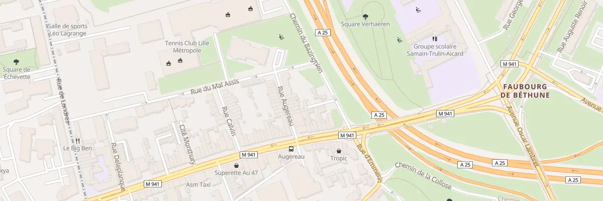 Plan du 12 Rue Augereau à Lille