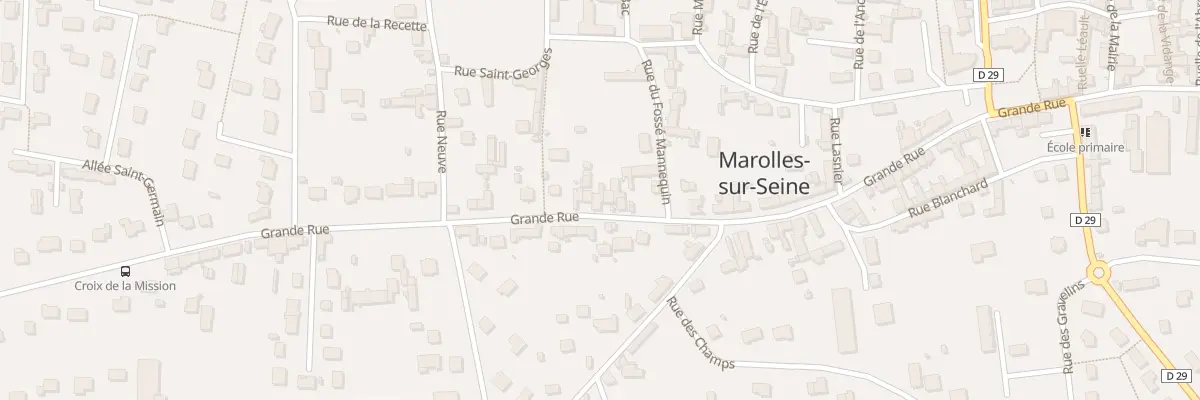 Plan de la Grande Rue à Marolles-sur-Seine