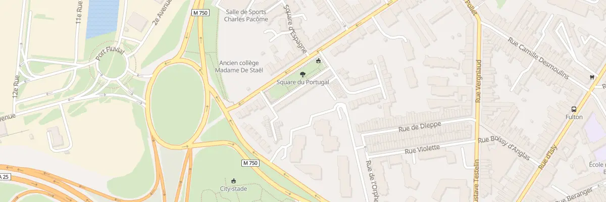 Plan du 61 Sq du Portugal à Lille