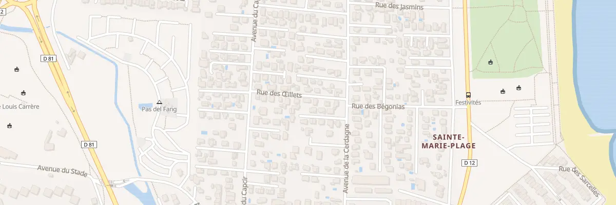 Plan du 12 Rue des Oeillets à Sainte-Marie-la-Mer