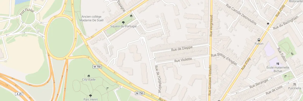Plan du 1 Rue de Dieppe à Lille