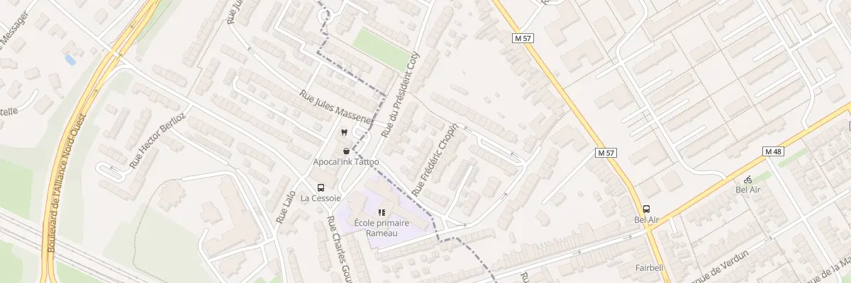 Plan du 2 Rue Frédéric Chopin à Saint-André-lez-Lille