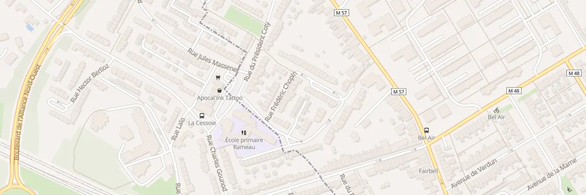 Plan du 9 Rue Frédéric Chopin à Saint-André-lez-Lille