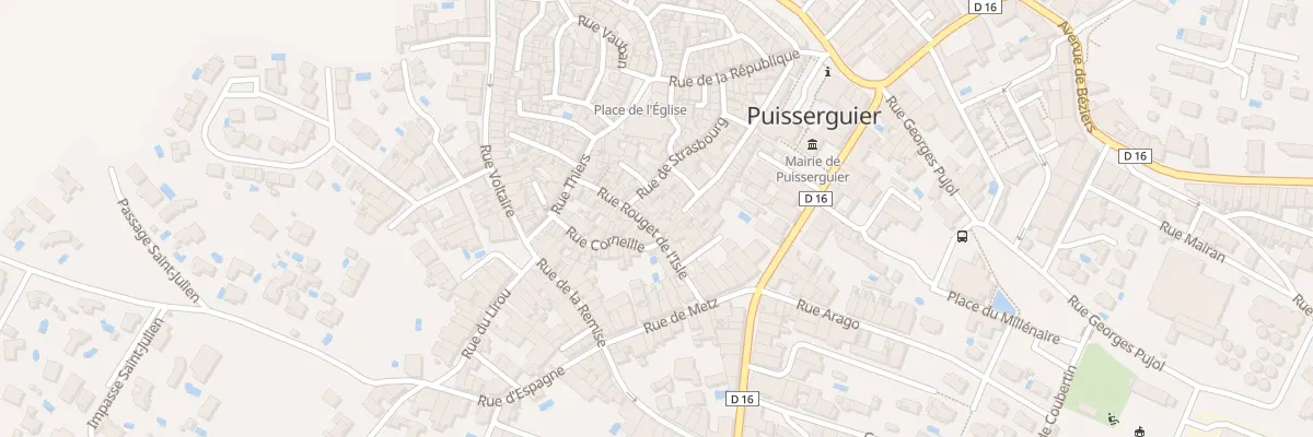 Plan du 14 Rue Rouget de l’Isle à Puisserguier