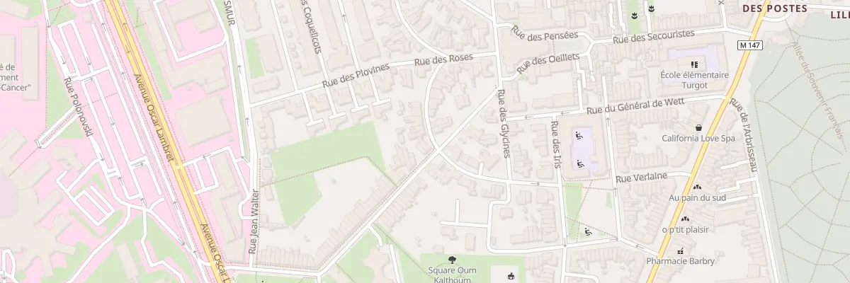 Plan du 2 Rue Sylvère Verhulst à Lille