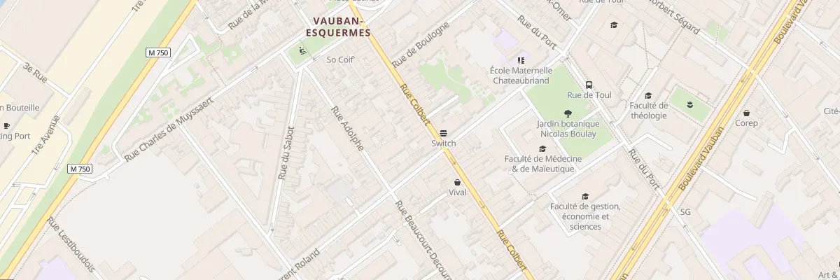 Plan du 172 Rue Colbert à Lille