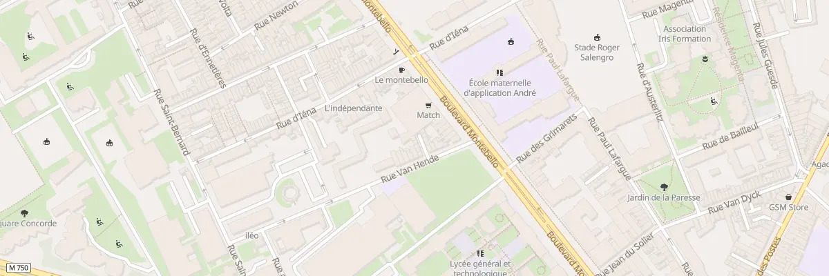 Plan du 9 Cité Sainte Marie Rue Van Hende à Lille