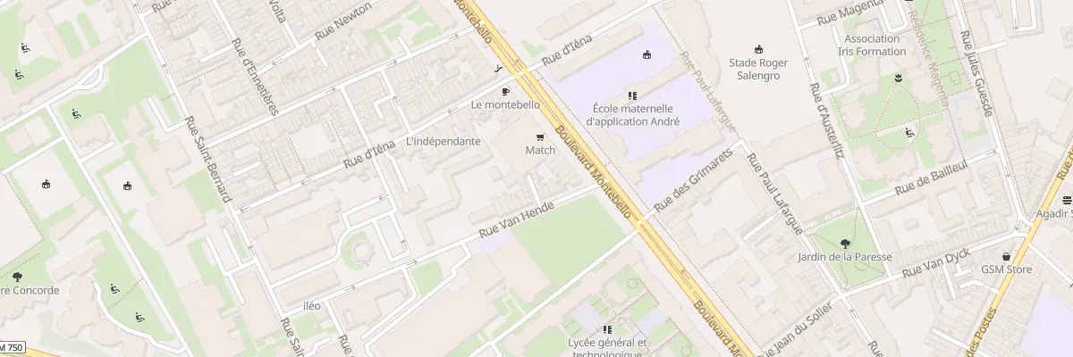 Plan du 8 Cité Sainte Marie Rue Van Hende à Lille